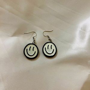 Handmade smiley-face earrings